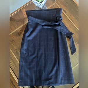 BABATON Karl Wool and Cashmere Midi Skirt in Dark Blue